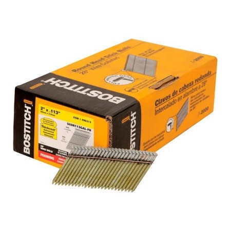 Dewalt Collated Framing Nail, 2 in L, Round Head, 28 Degrees S6DR113GAL-FH